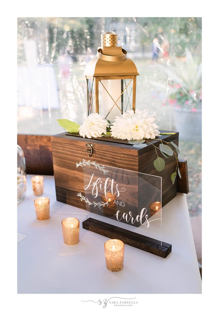wooden card box for wedding reception
