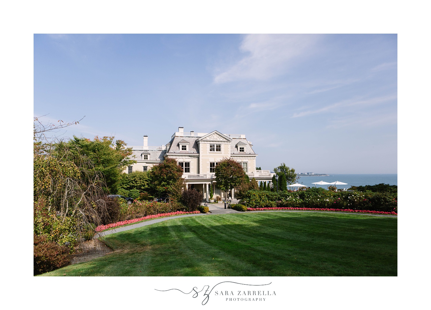 Intimate Chanler at Cliff Walk wedding photographed by Sara Zarrella Photography