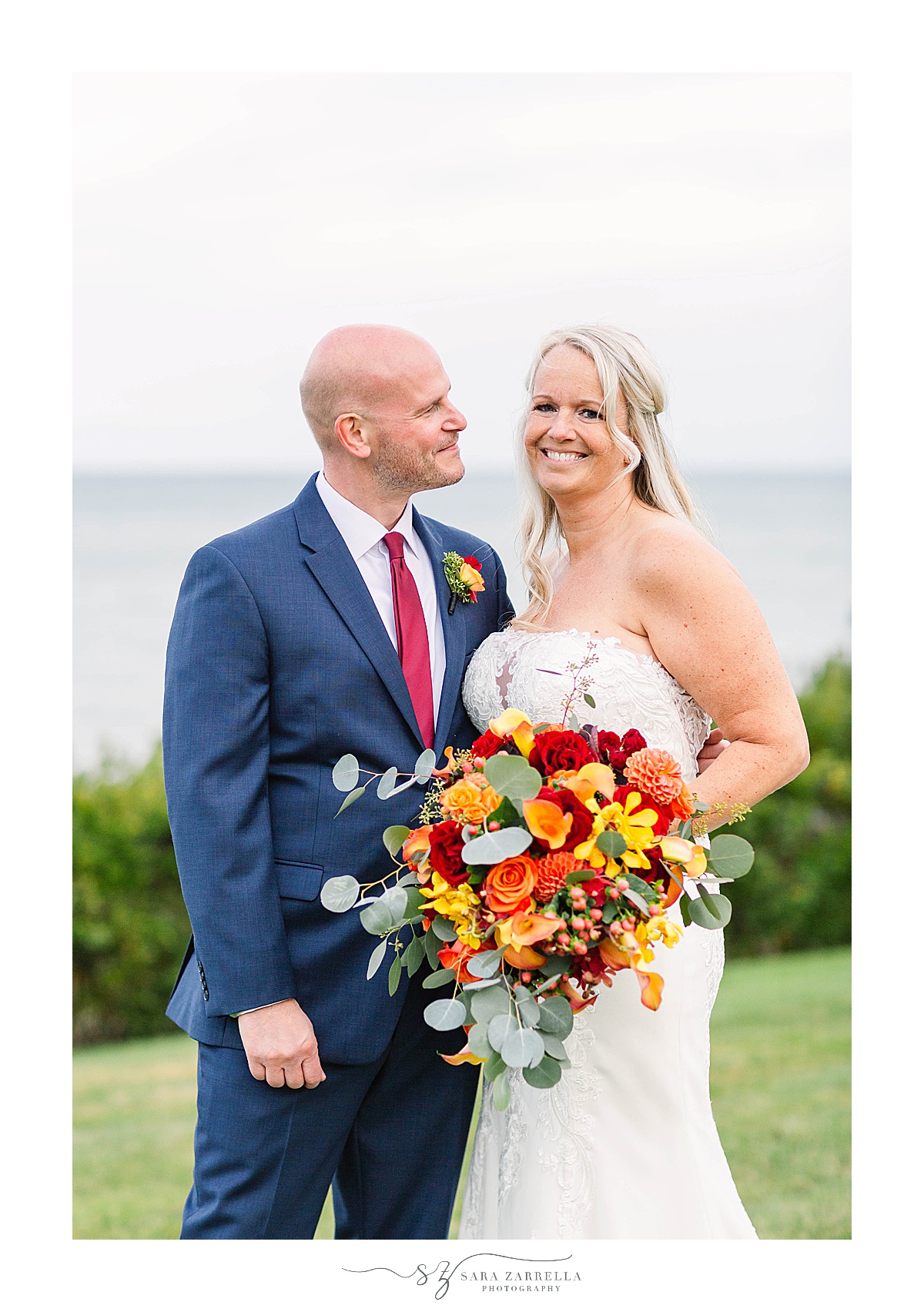 Newport Rhode Island wedding portraits by waterfront