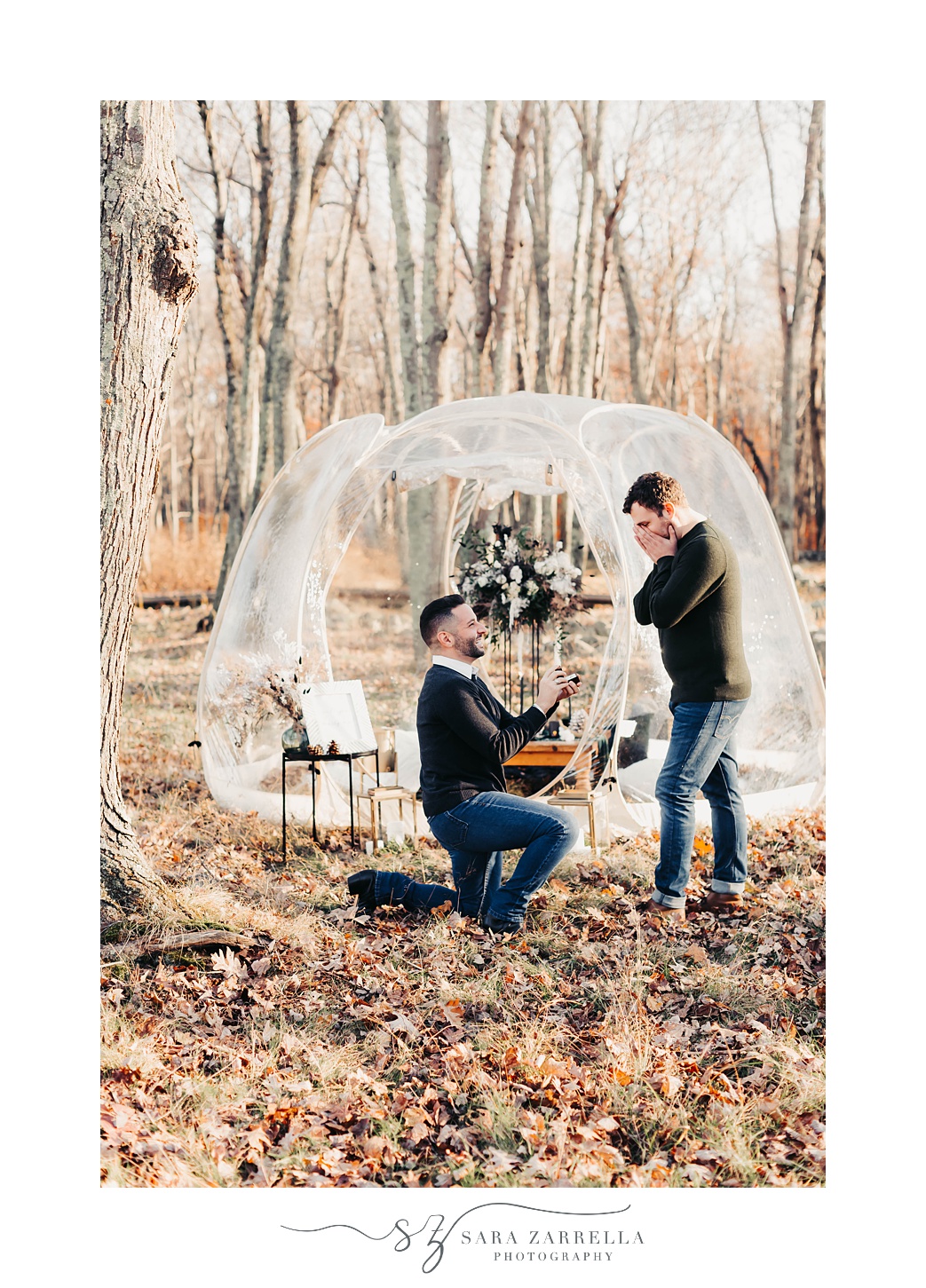 man proposes to boyfriend during intimate Gerald's Farm proposal