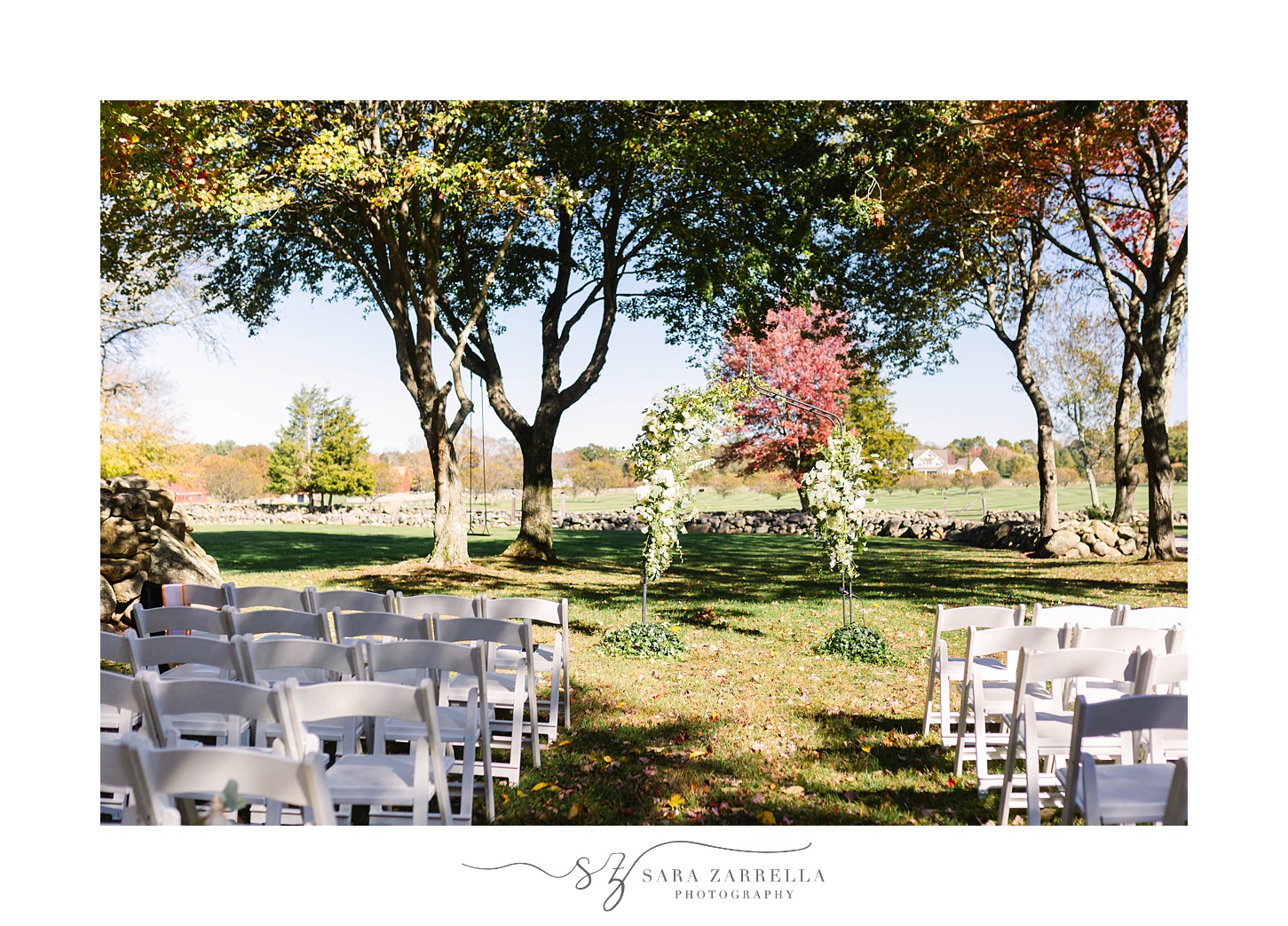 outdoor fall ceremony at Gerald's Farm