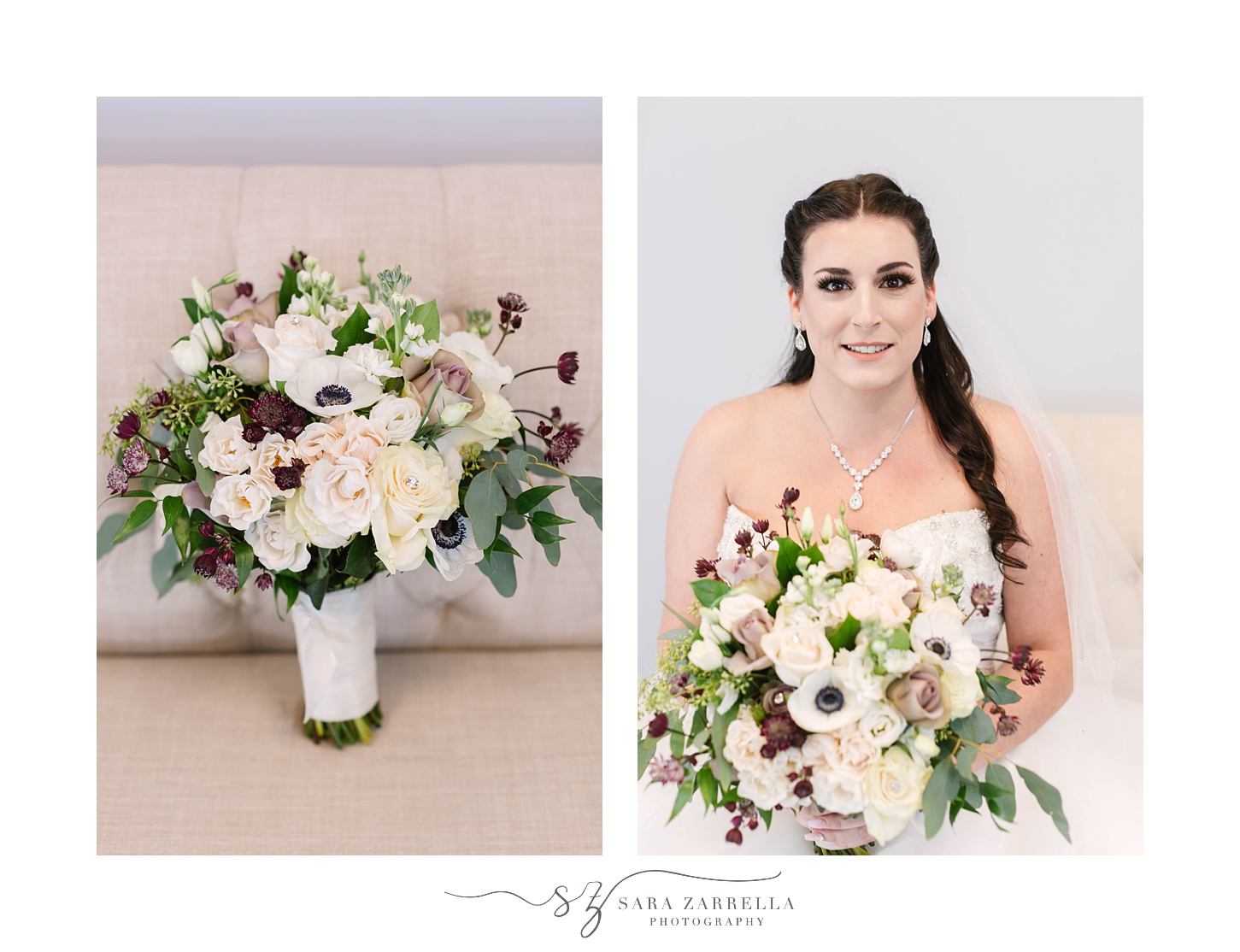 classic bridal portrait with bouquet before Intimate Kirkbrae Country Club Wedding