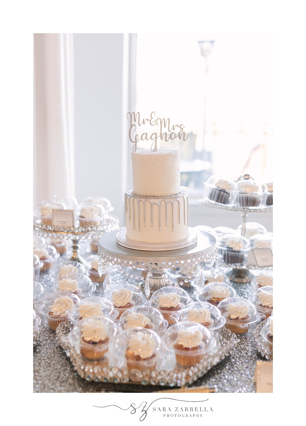 wedding cake and cupcakes for Intimate Kirkbrae Country Club Wedding reception
