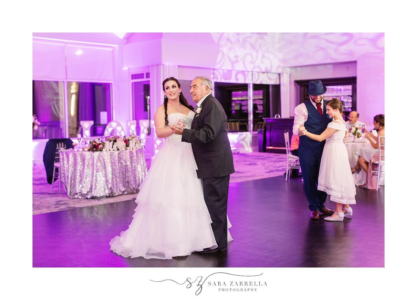 bride dances with father during Lincoln RI wedding reception