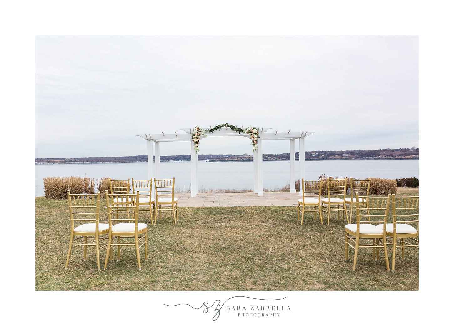 outdoor ceremony setup for Mock Wedding at OceanCliff