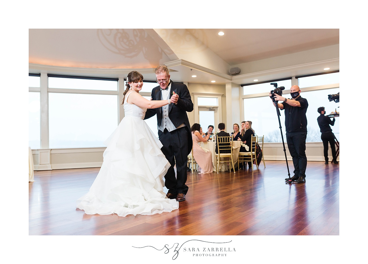 bride and father dance during RI wedding reception