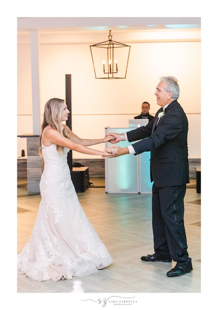 father-daughter dance during RI wedding reception