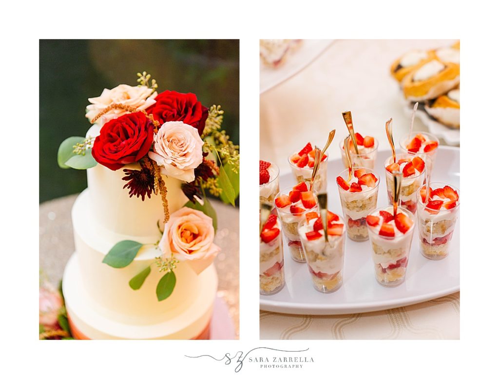 wedding cake and strawberry shortcake desserts from Wingate's Cakes