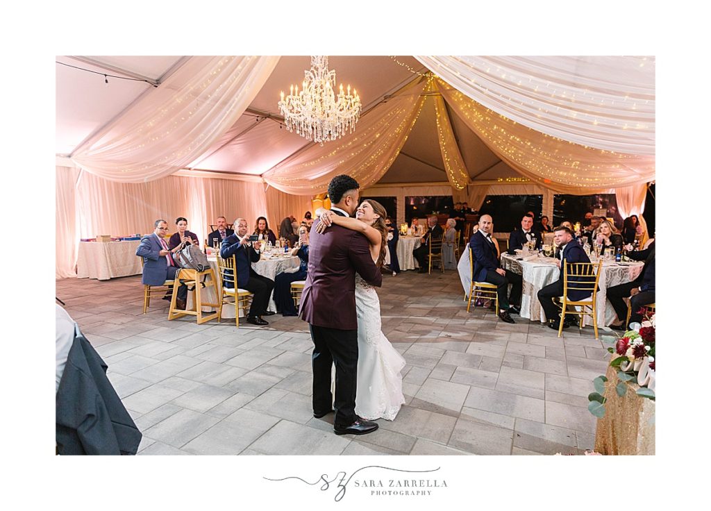 newlyweds dance during RI wedding reception