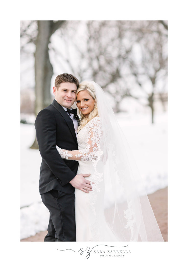 wedding portraits in the winter with RI Wedding photographer Sara Zarrella Photography