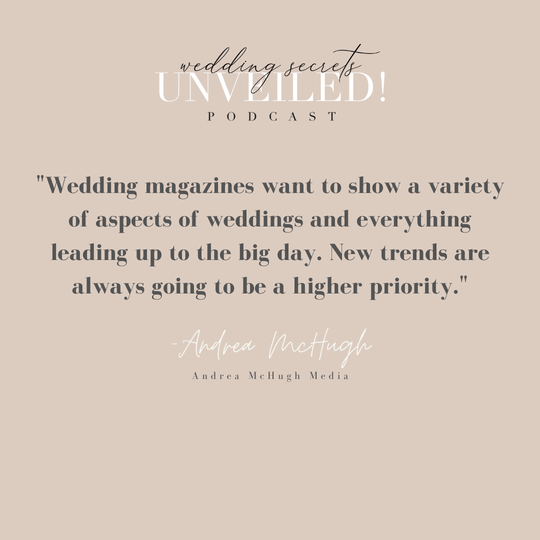 tips to get your wedding day published shared by marketing expert Andrea McHugh 