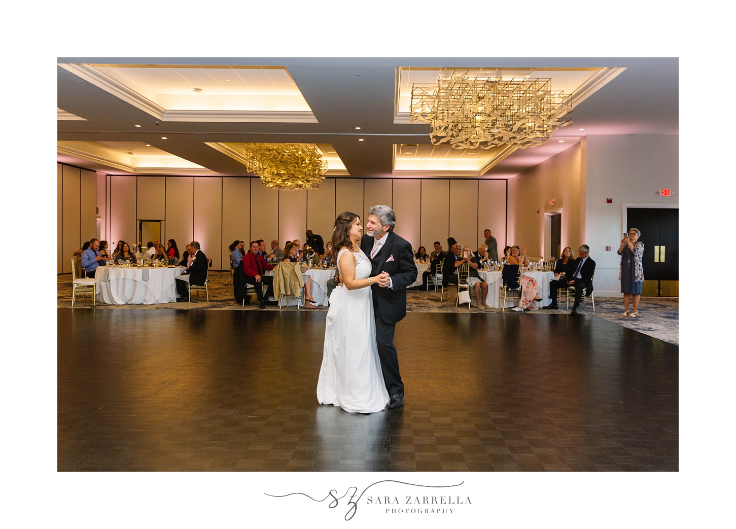 bride dances with dad during Kirkbrae Country Club reception