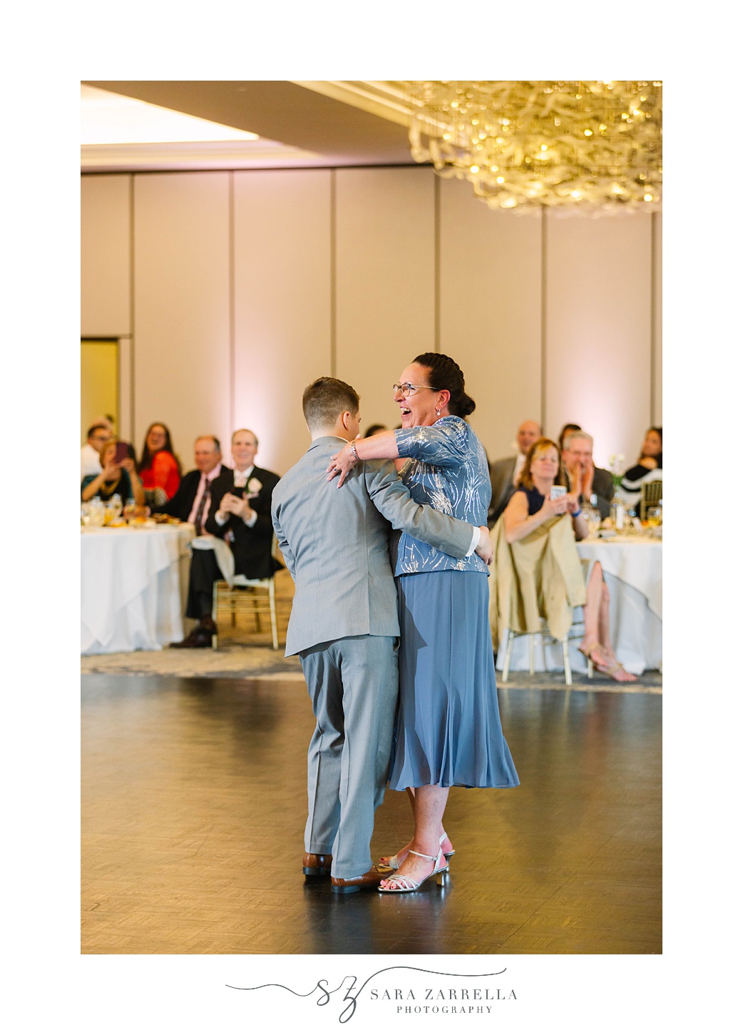 groom dances with mom during Kirkbrae Country Club reception