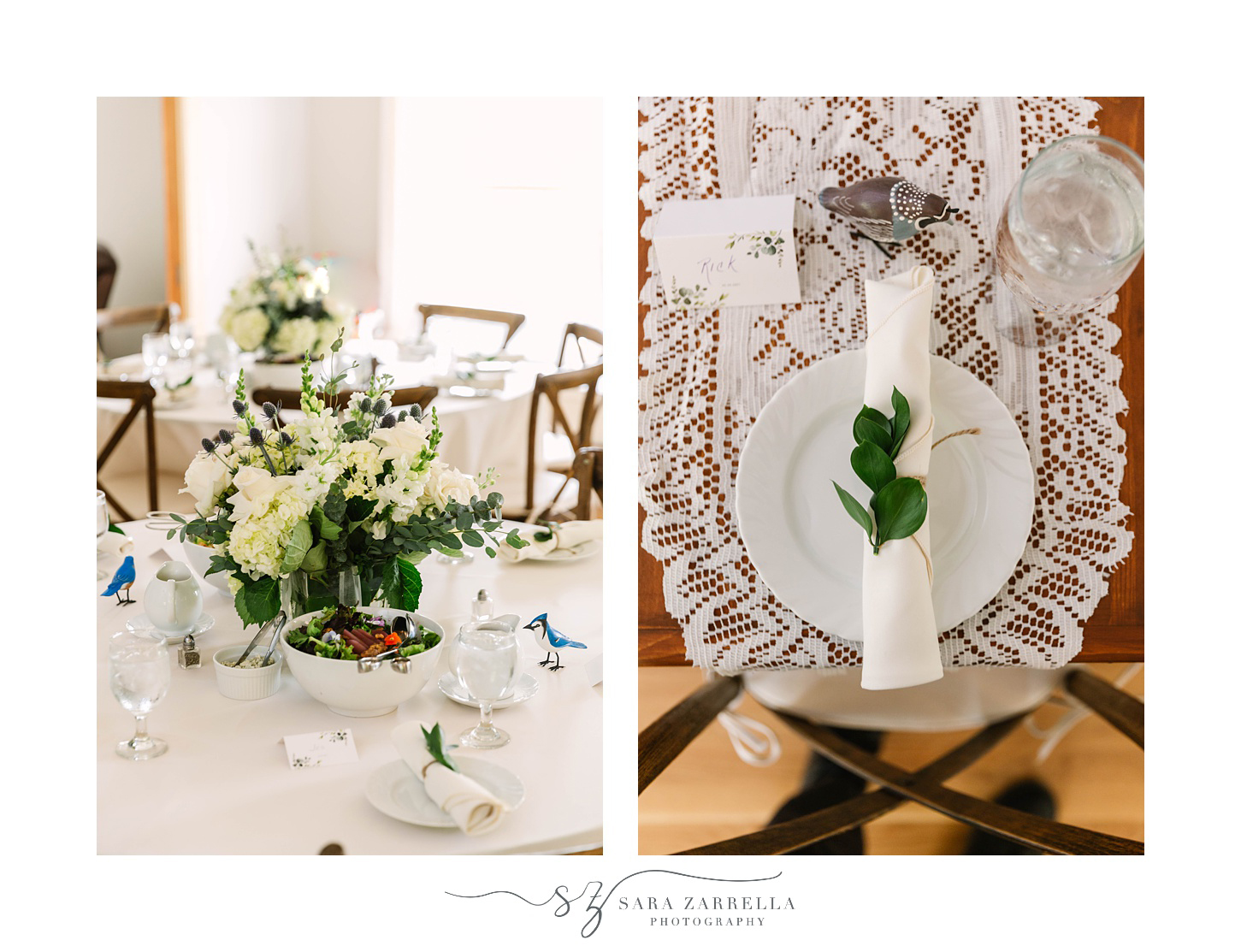 details for intimate elopement reception with lace table settings 