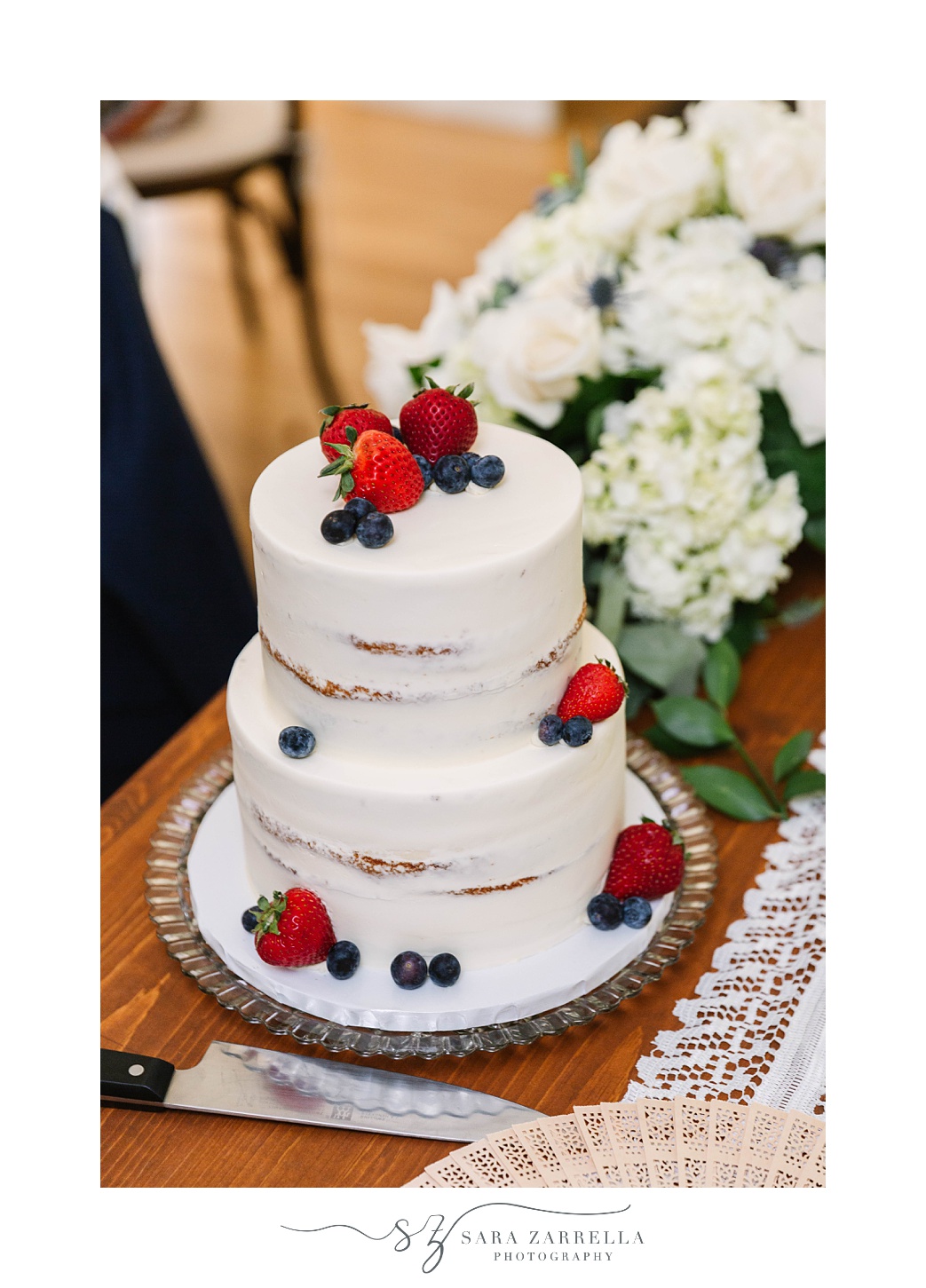 wedding cake with fresh berries 