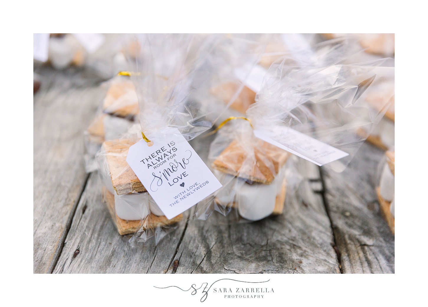 s'more favors for MA wedding day on farm
