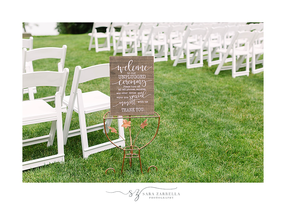 unplugged ceremony welcome sign