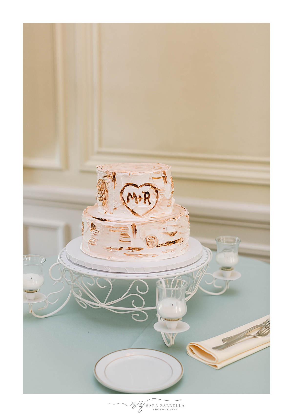 tiered wedding cake for RI wedding reception