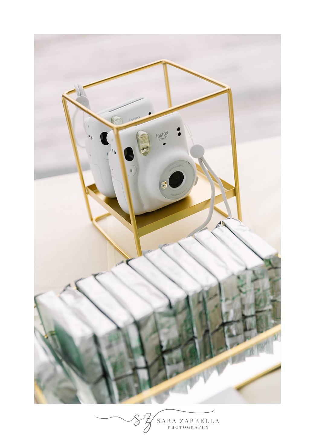 Polaroid camera for guest book for RI wedding reception 
