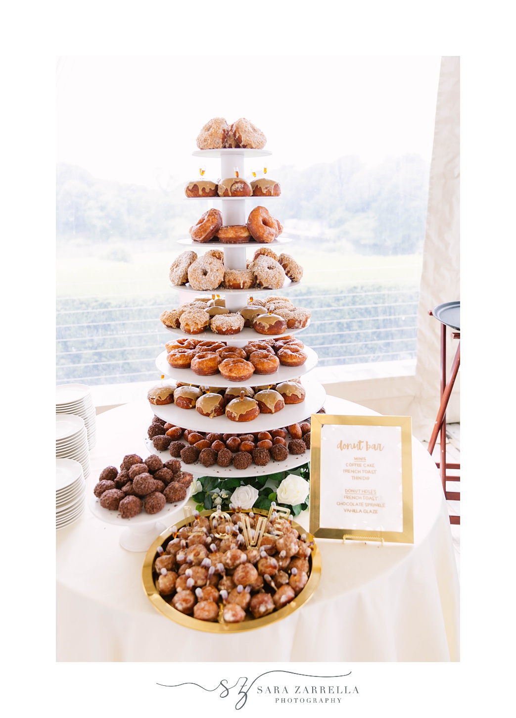 donut bar for OceanCliff Hotel brunch wedding reception