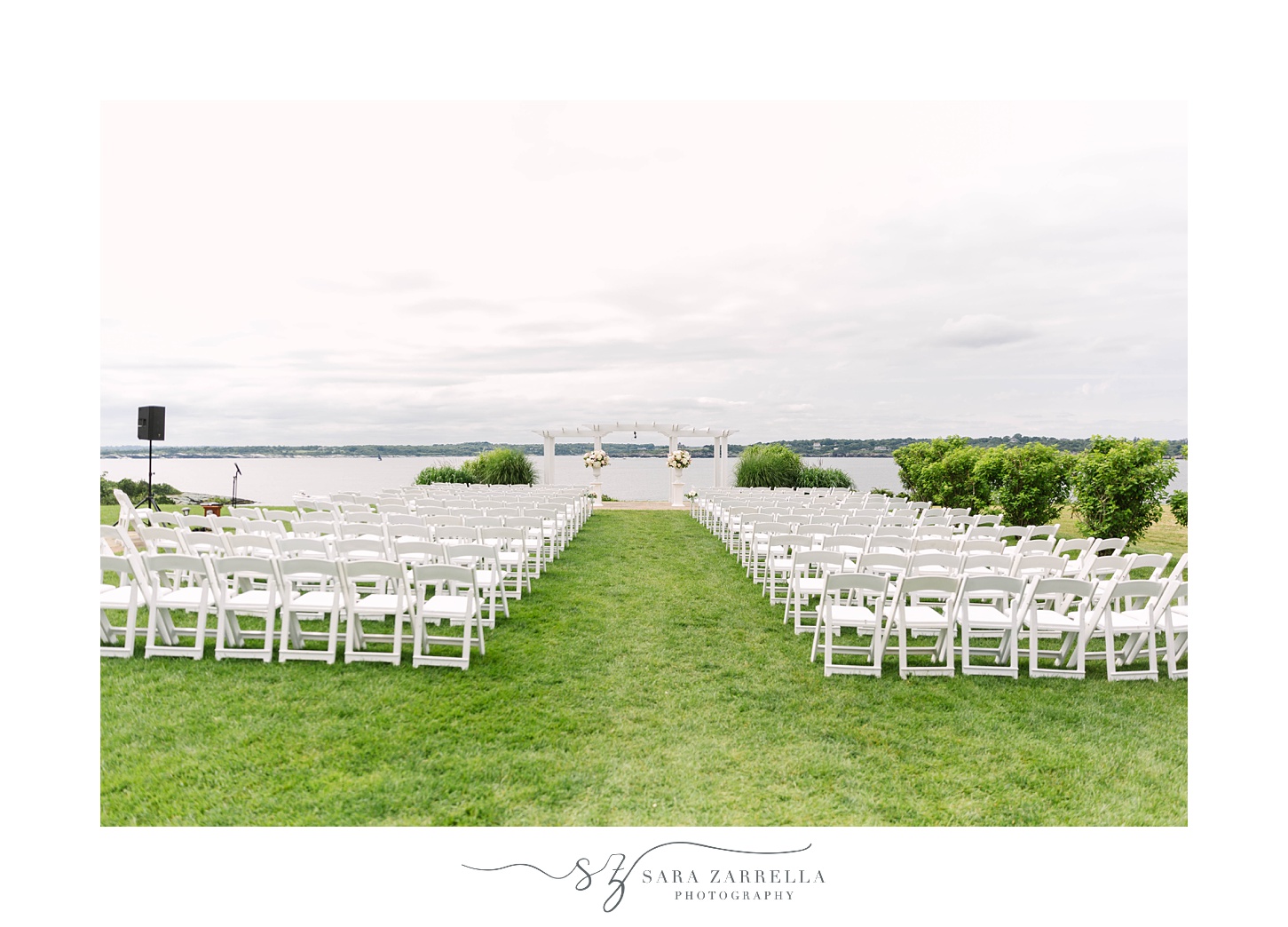 waterfront ceremony for vow renewal at OceanCliff Hotel