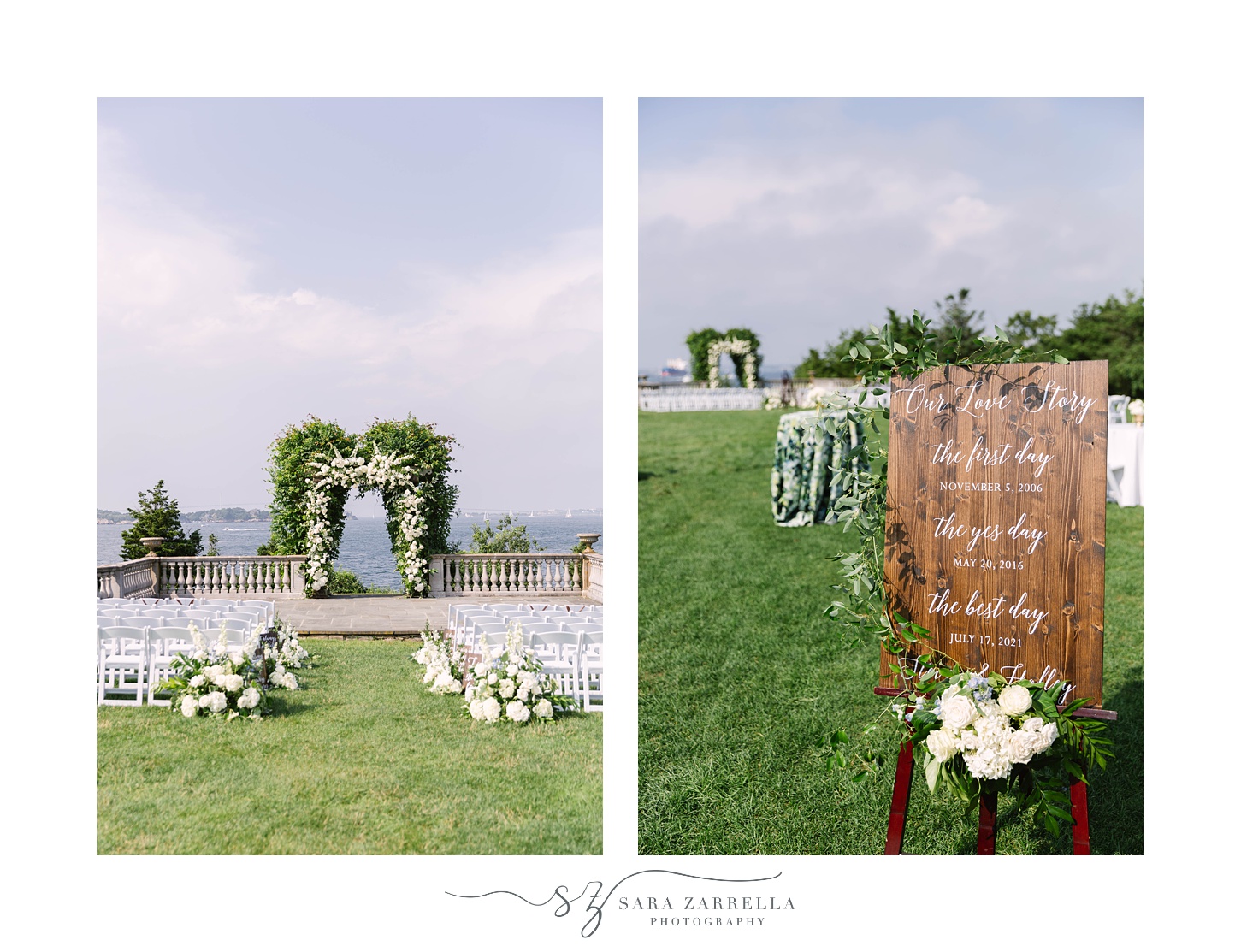 details for waterfront wedding ceremony in Rhode Island