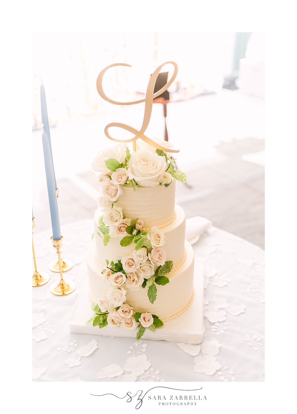tiered wedding cake for Newport RI wedding reception