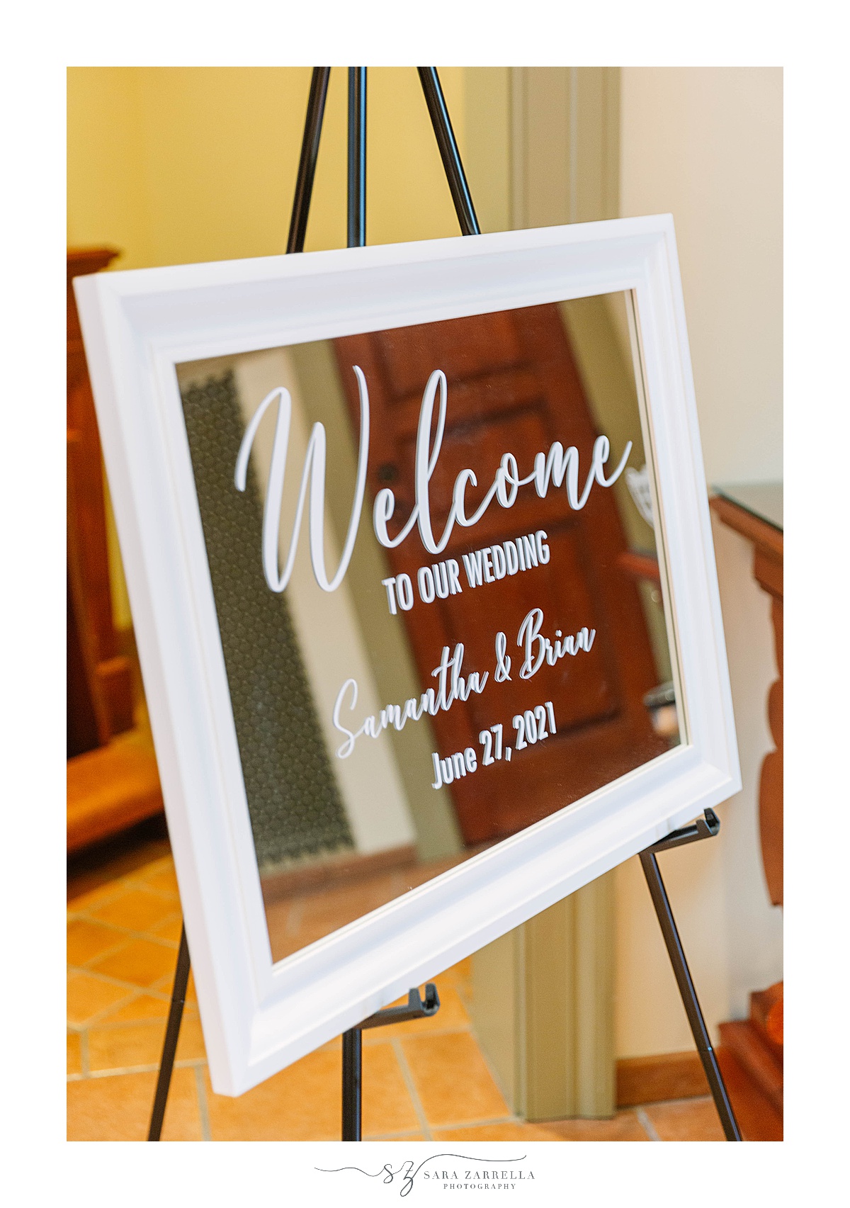 welcome sign for wedding at Providence College