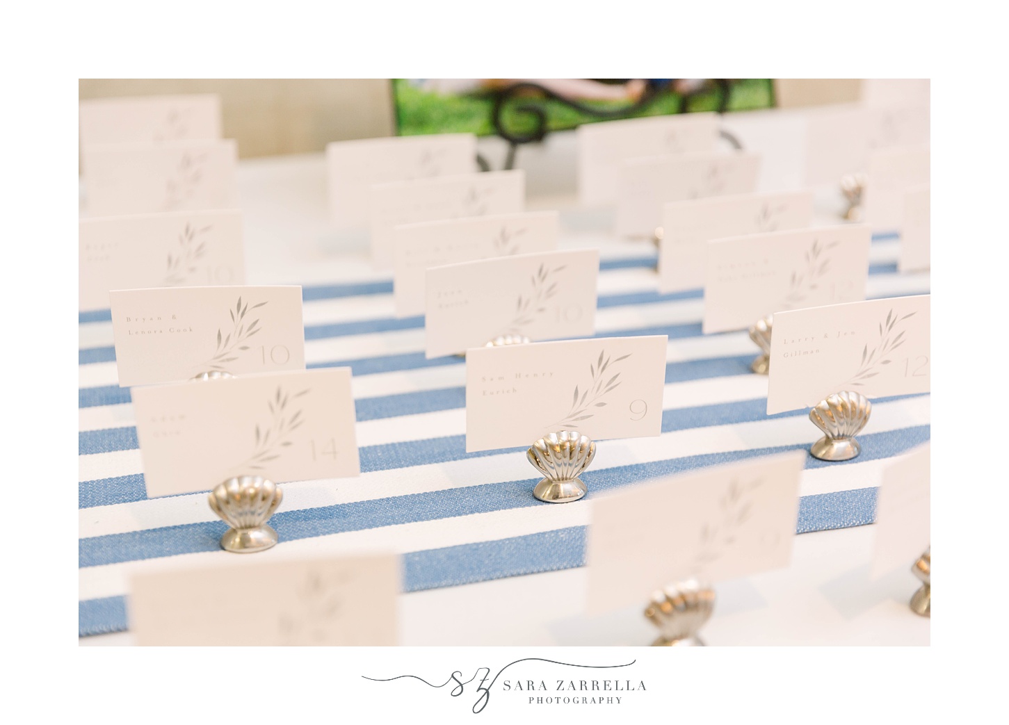 seating cards for Newport RI wedding reception