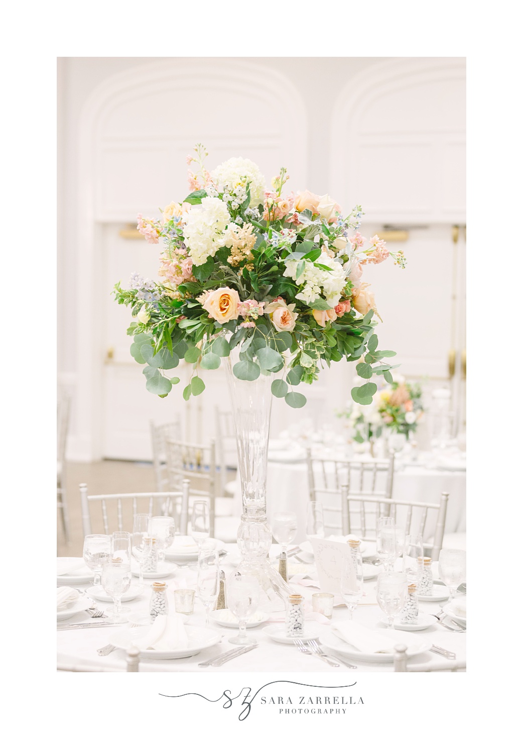 tall floral centerpieces for Newport RI wedding reception