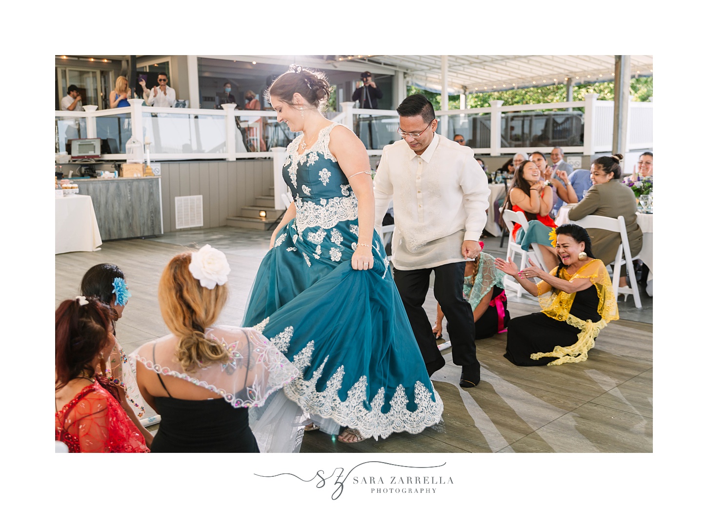 traditional Filipino dancing during wedding reception
