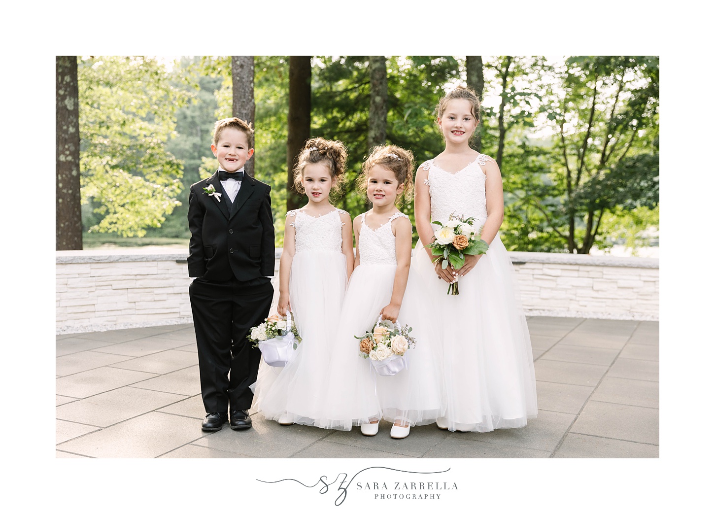 flower girls and ring bearer for Lakeview Pavilion wedding 
