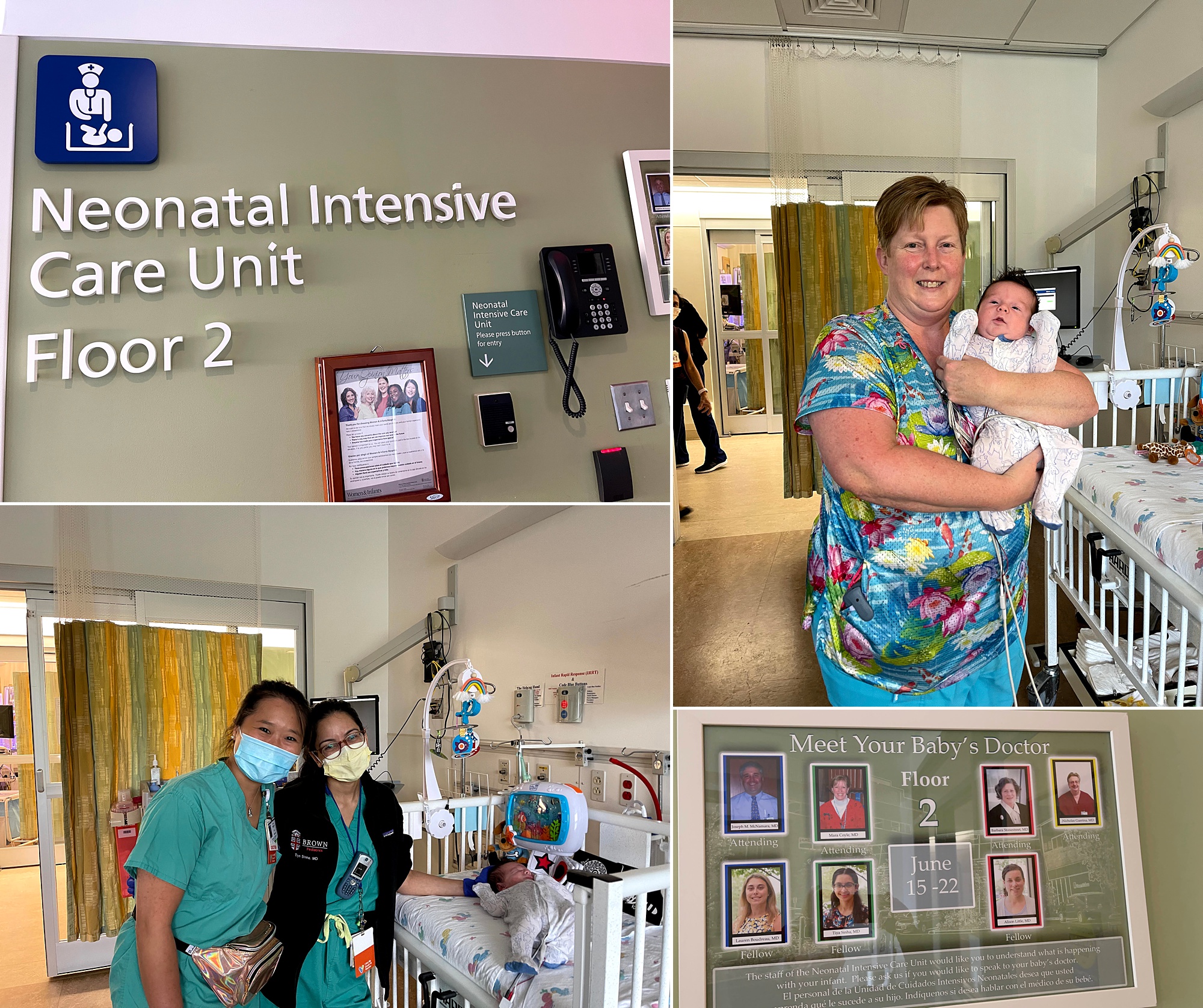 Kent Hospital NICU staff holds baby boy 