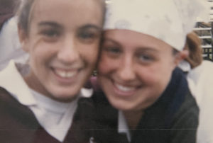 old high school photo of Sara Zarrella and photo  editor 