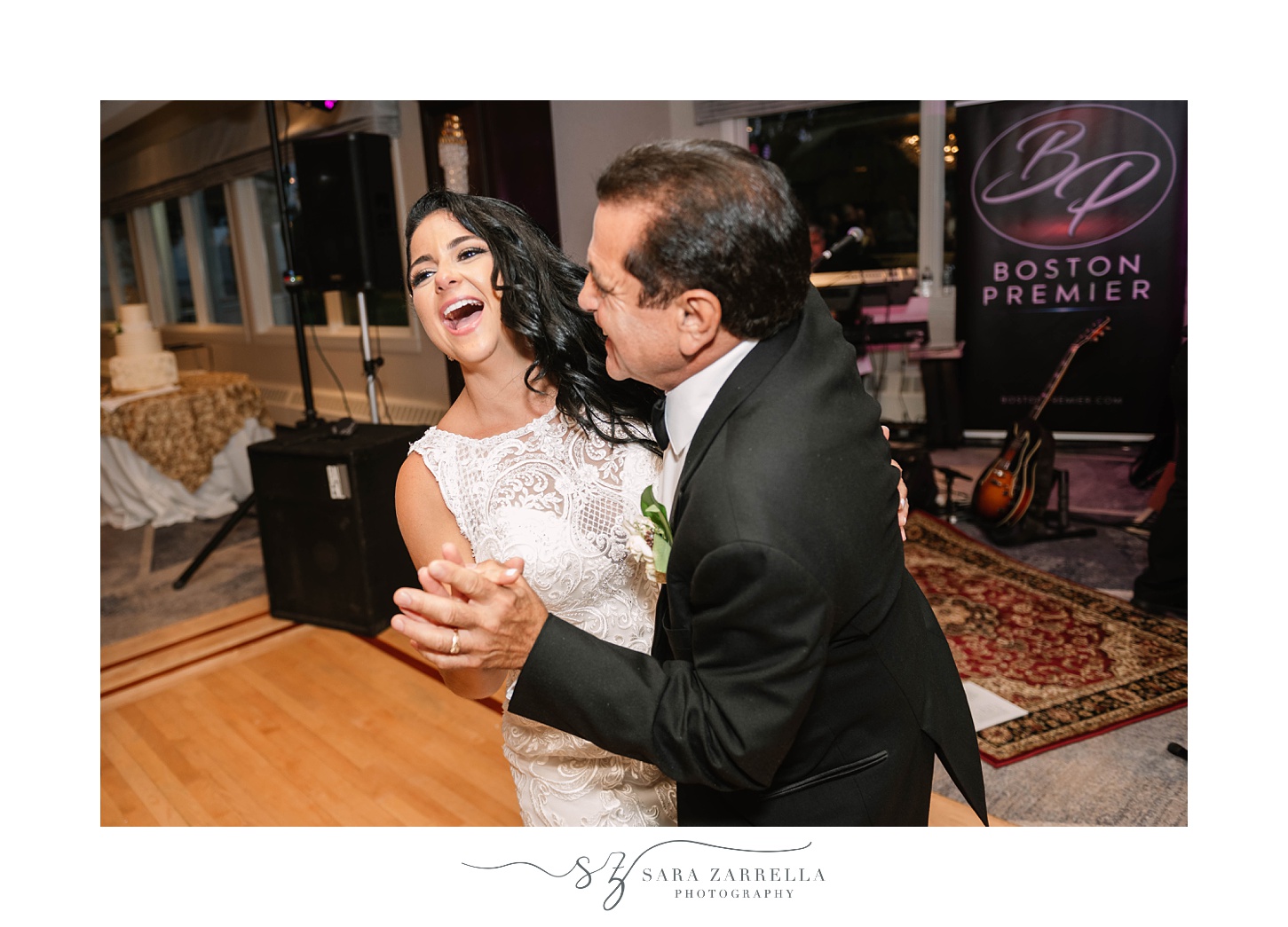 bride and father dance during RI wedding reception