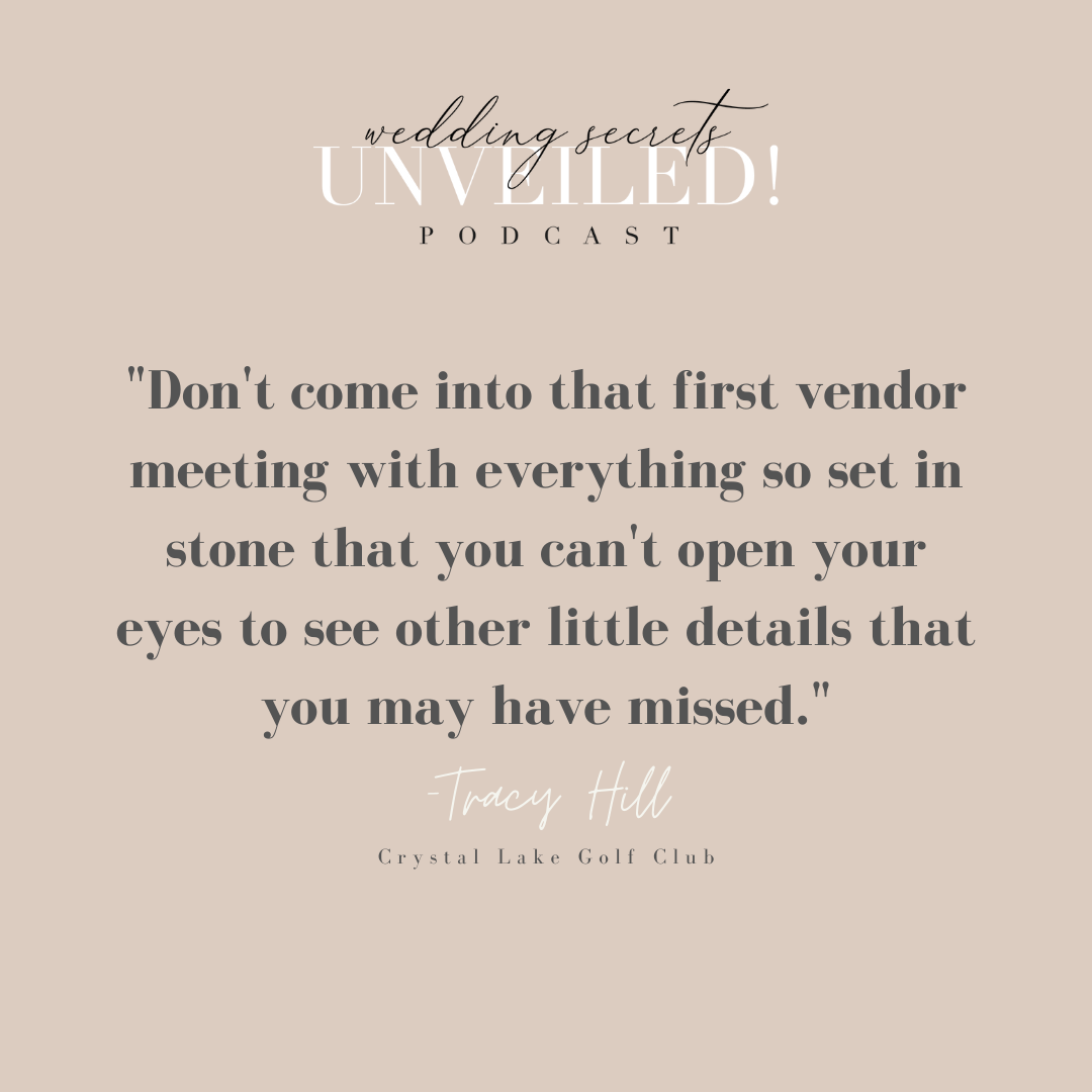 Getting Organized for Your Vendor Detail Appointments: tips from venue coordinator Tracy Hill on Wedding Secrets Unveiled! Podcast