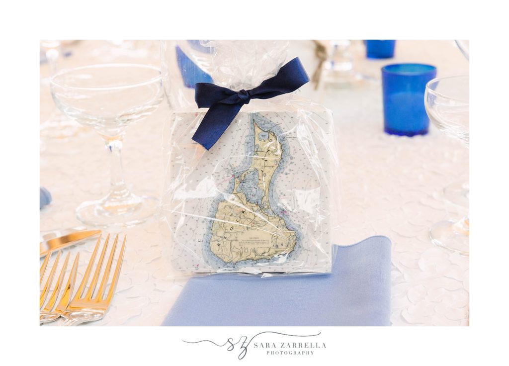 map favors for Rhode Island wedding at the Spring House Hotel