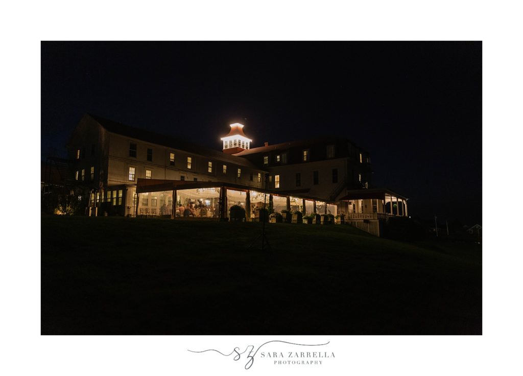 nighttime wedding portraits at the Spring House Hotel