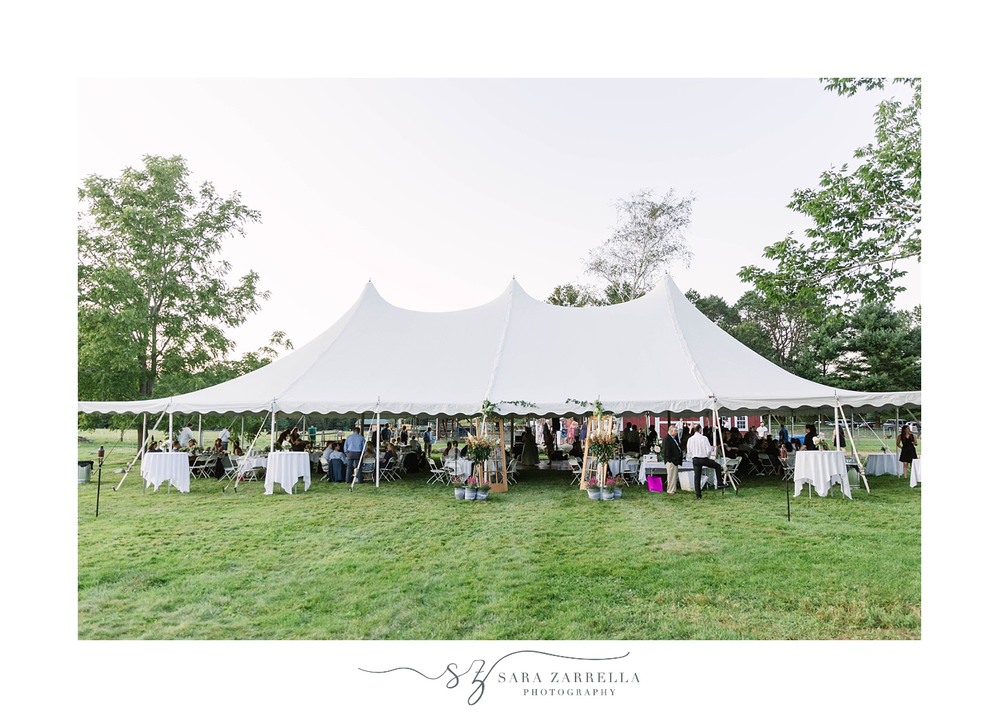 tented wedding reception on Rhode Island farm