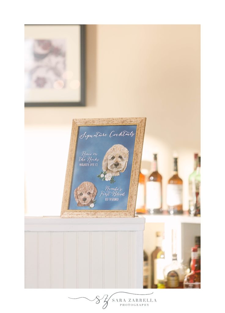 signature drink based on dogs for Newport Navy Officers’ Club wedding reception 