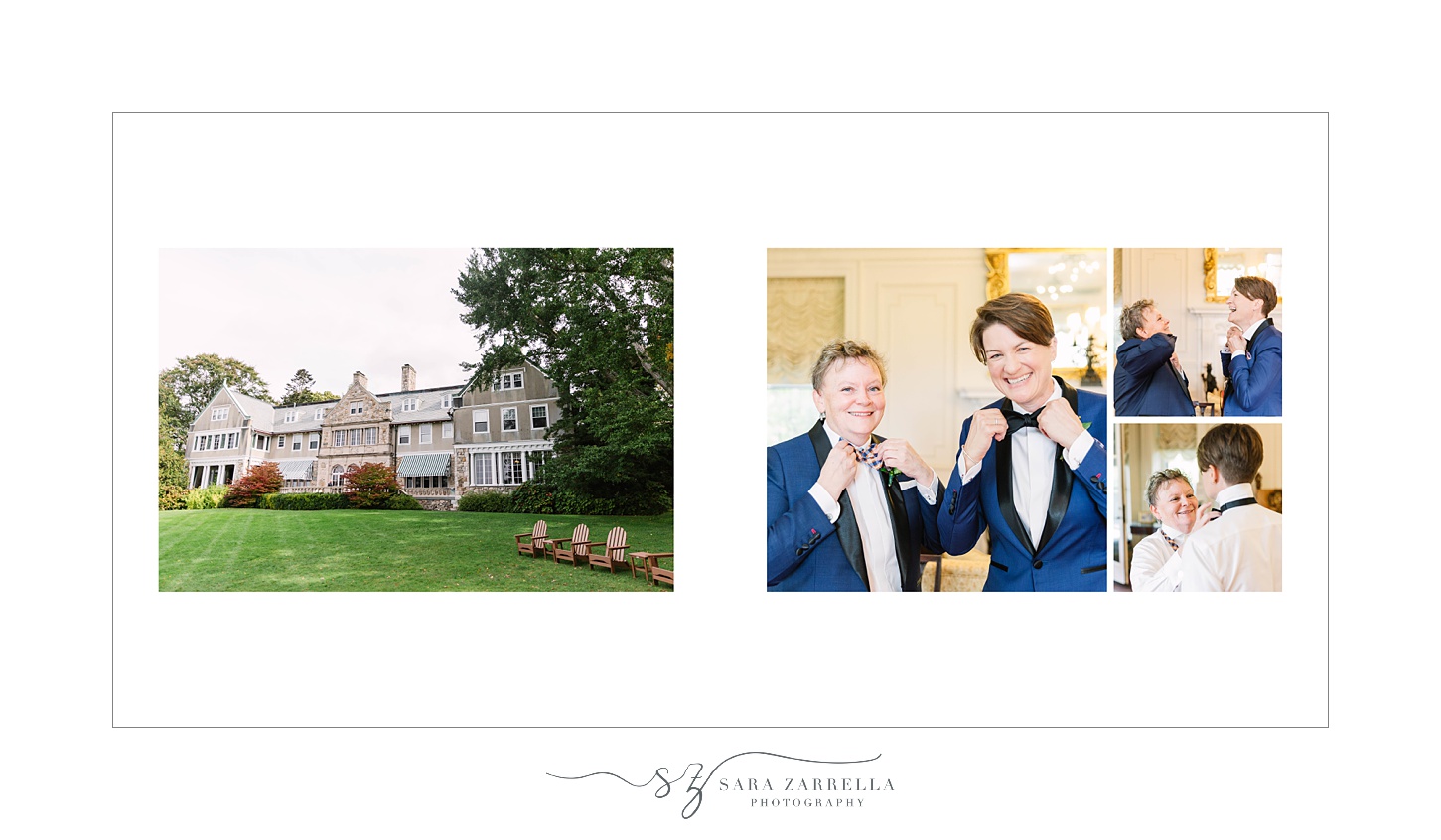 Blithewold Mansion wedding day storybook album designed by Sara Zarrella Photography