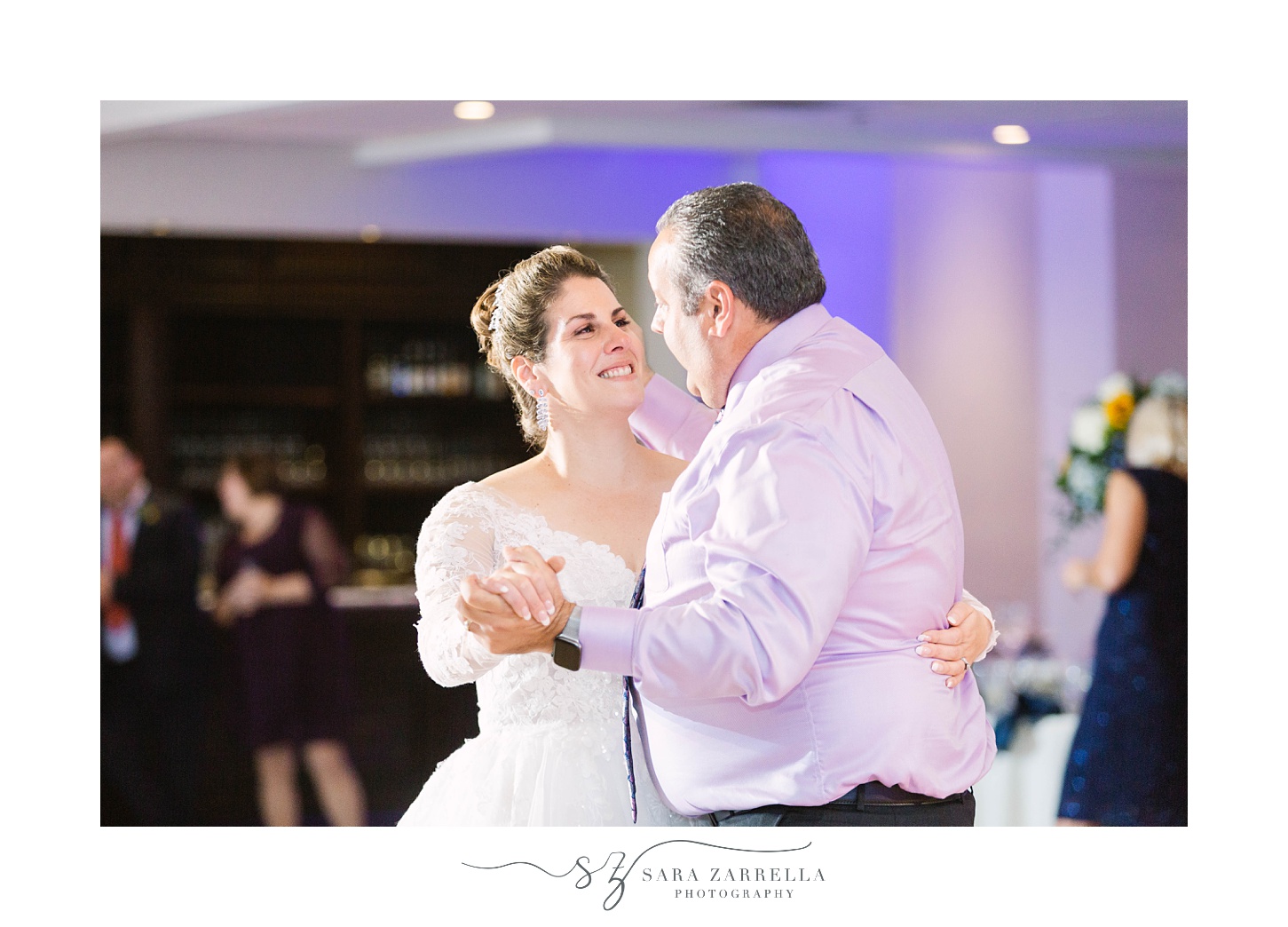 bride dances with dad during North Kingstown RI wedding reception