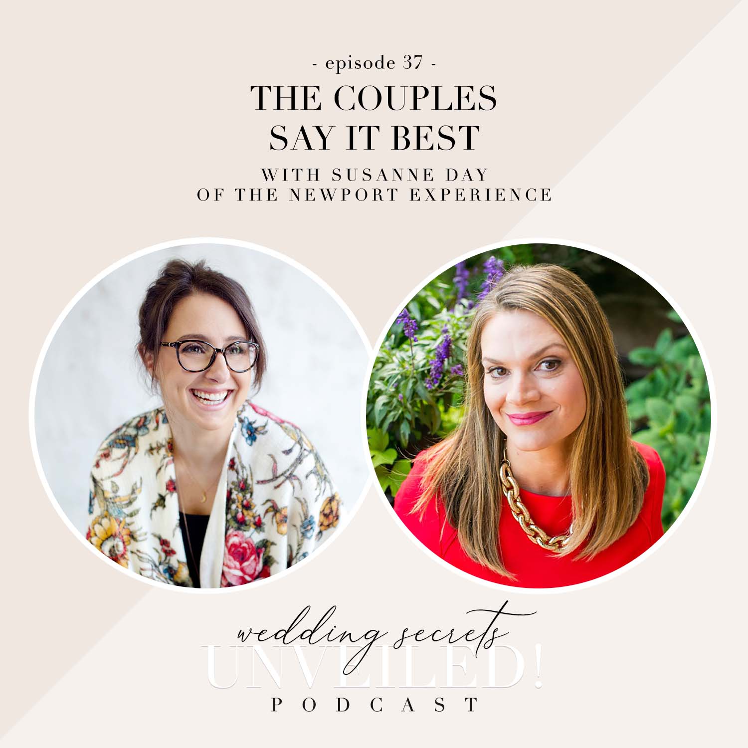 Sara Zarrella and Susanne Day of Newport Experience interview couples planning their weddings on Wedding Secrets Unveiled! Podcast