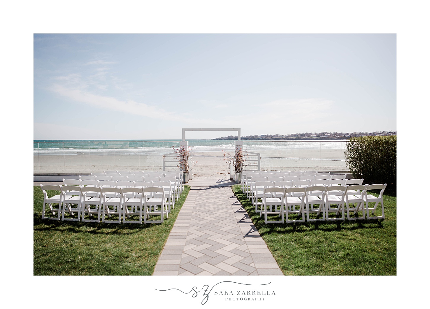 Newport Beach House wedding ceremony along the water
