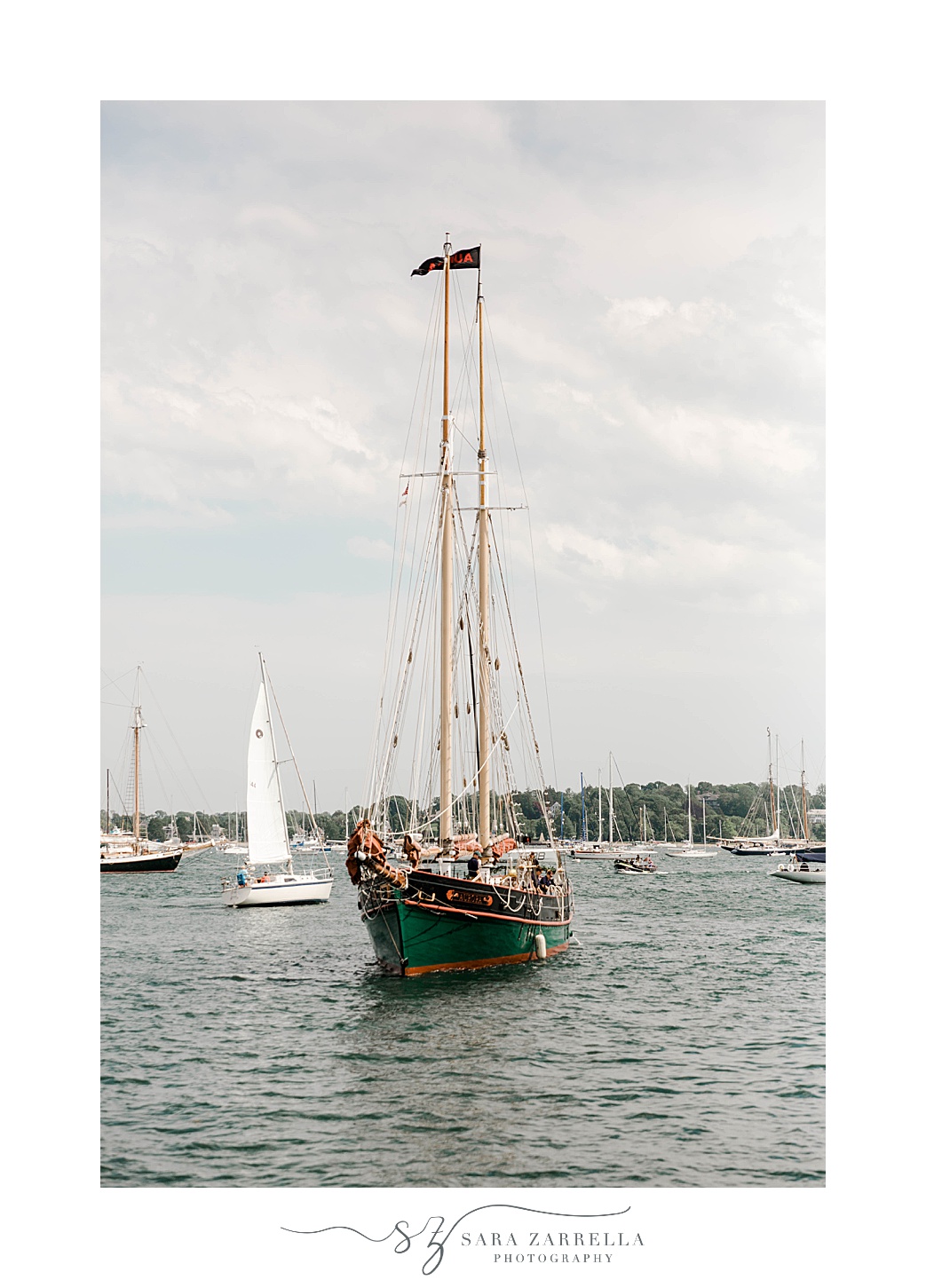 Schooner Aurora floats in Newport