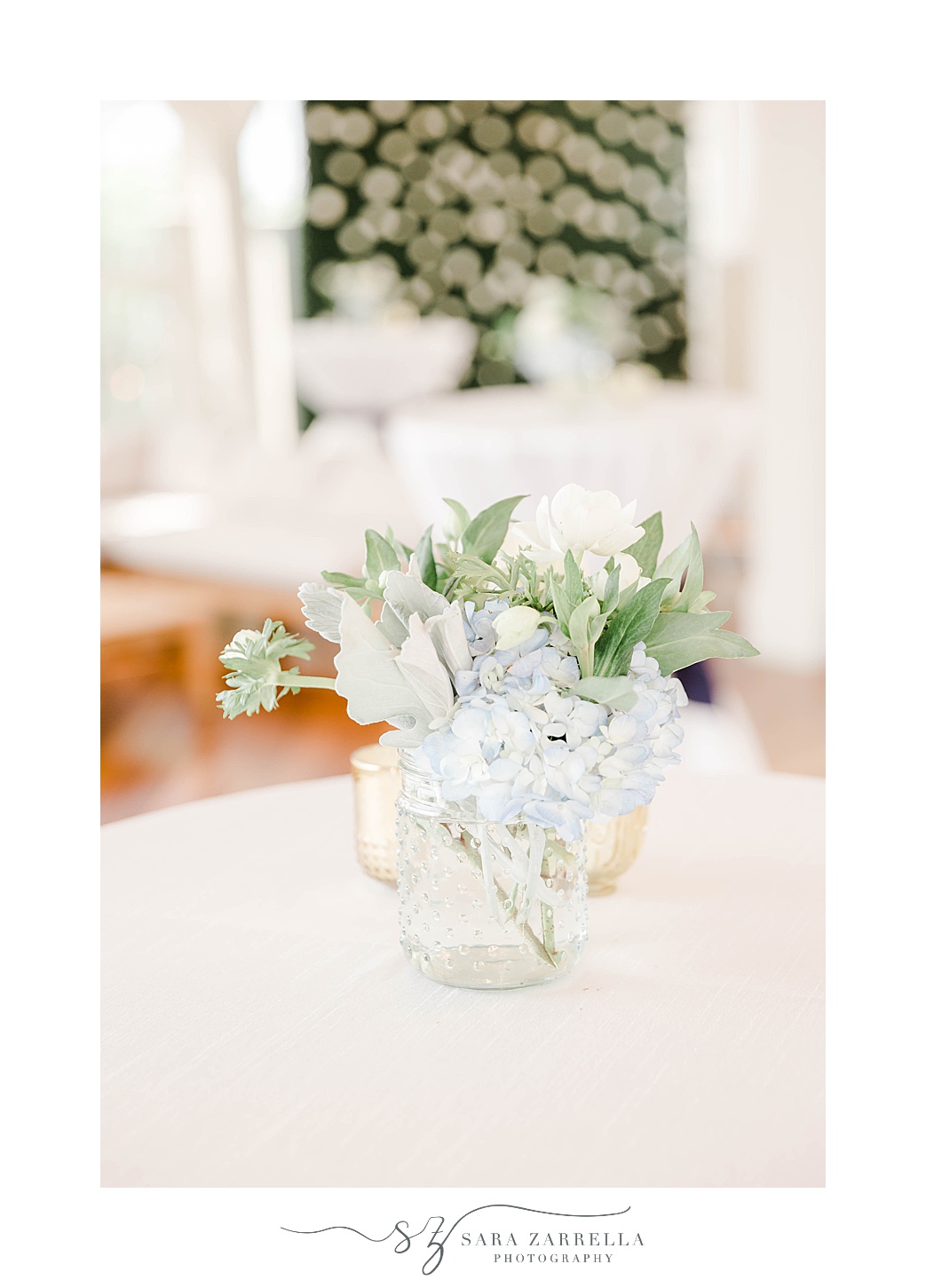 Regatta Place wedding with blue floral details