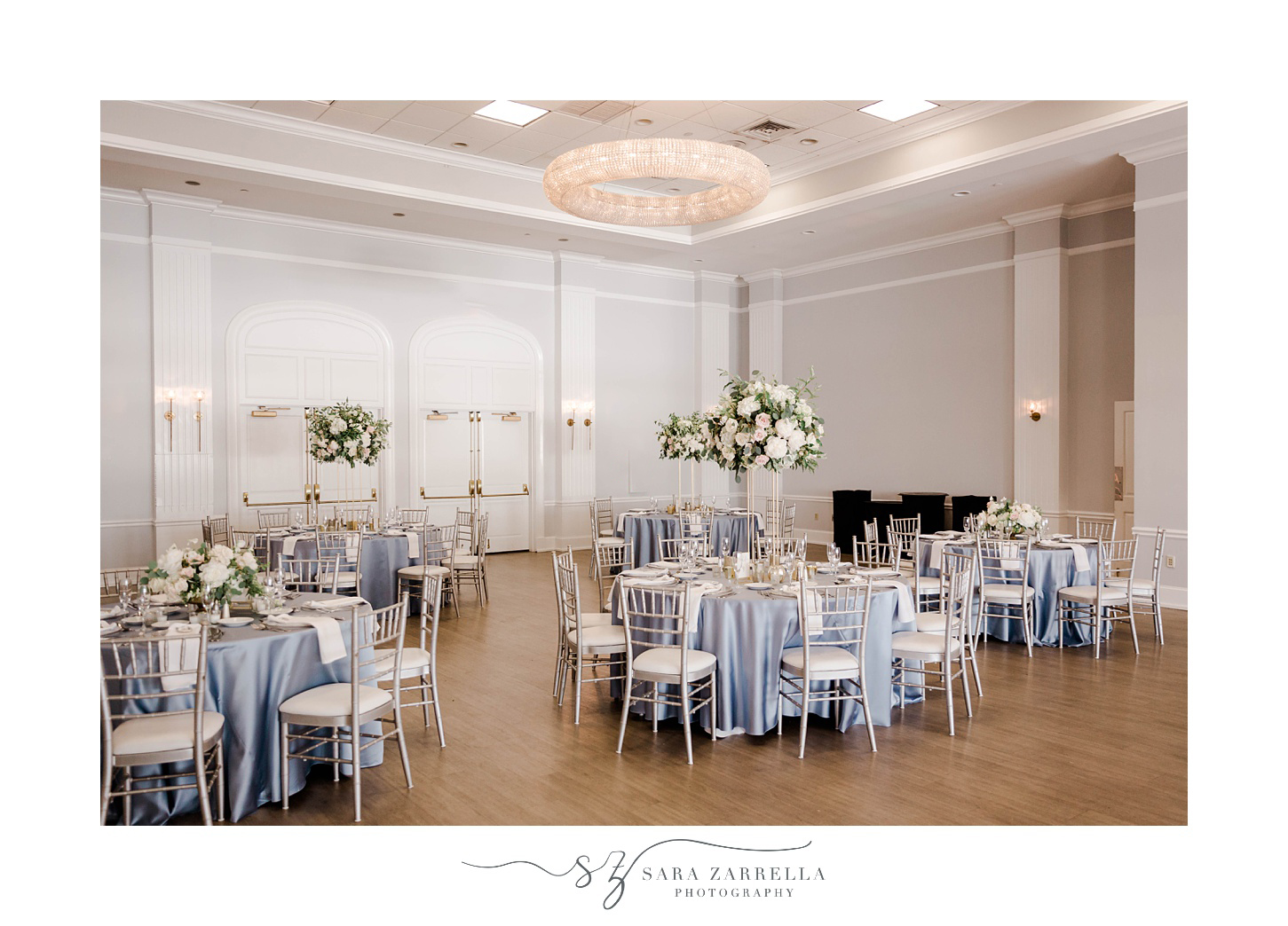 elegant pastel details for Gurney's Resort wedding reception 