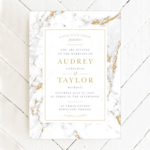 wedding invitation from Basic Invite with marble background 