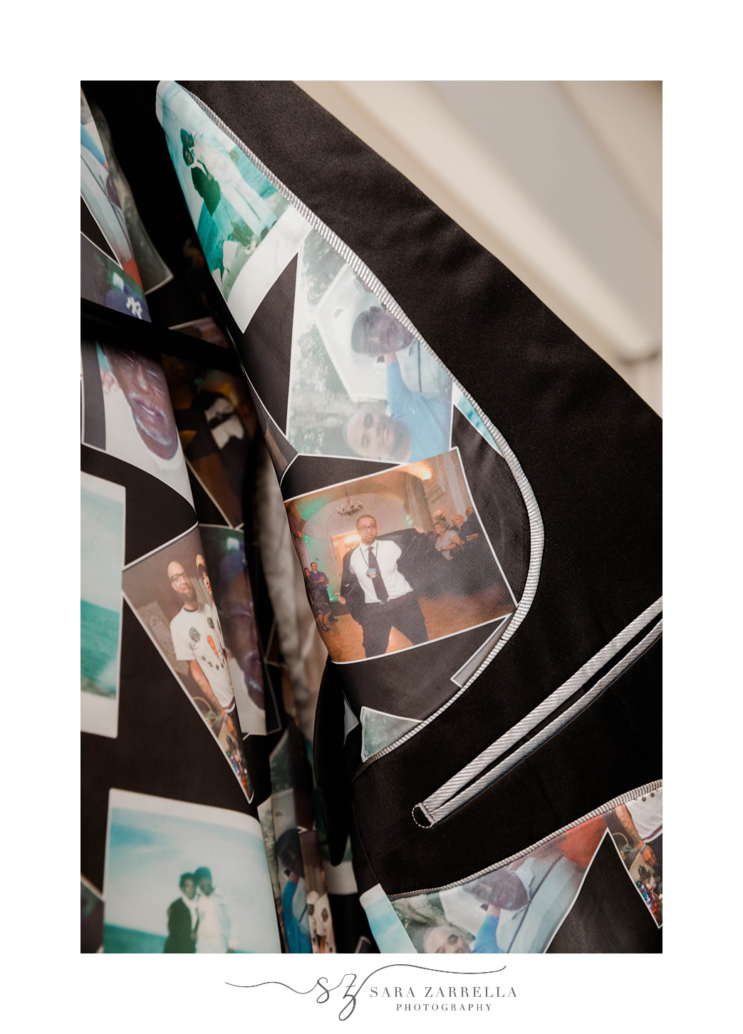 liner of custom jacket with photos inside
