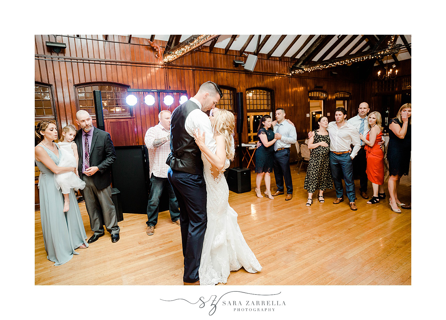 bride and groom dance at Squantum Association